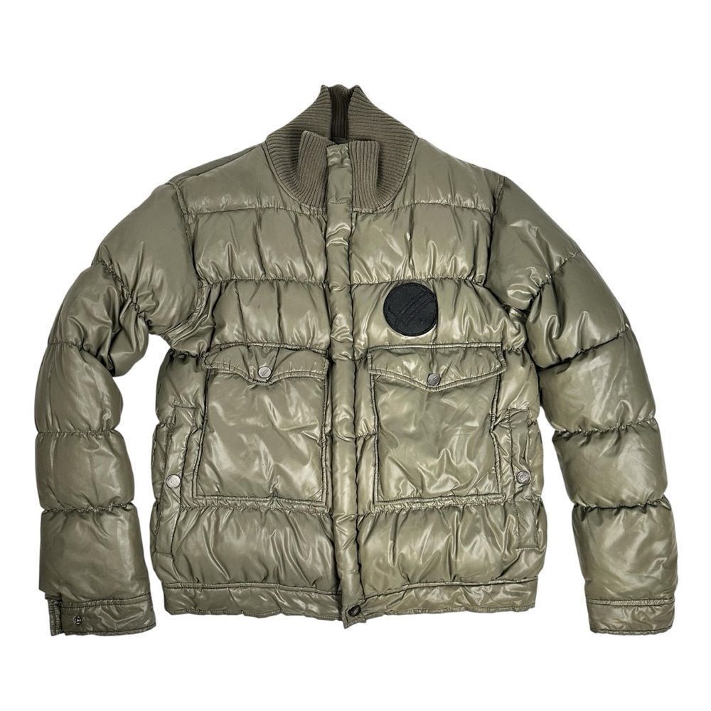 William Rast Puffer Down Mens Jacket Olive Green Size Medium Vintage Y2K